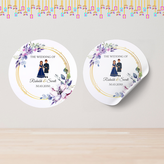 Pastel Love Blossoms Wedding Stickers