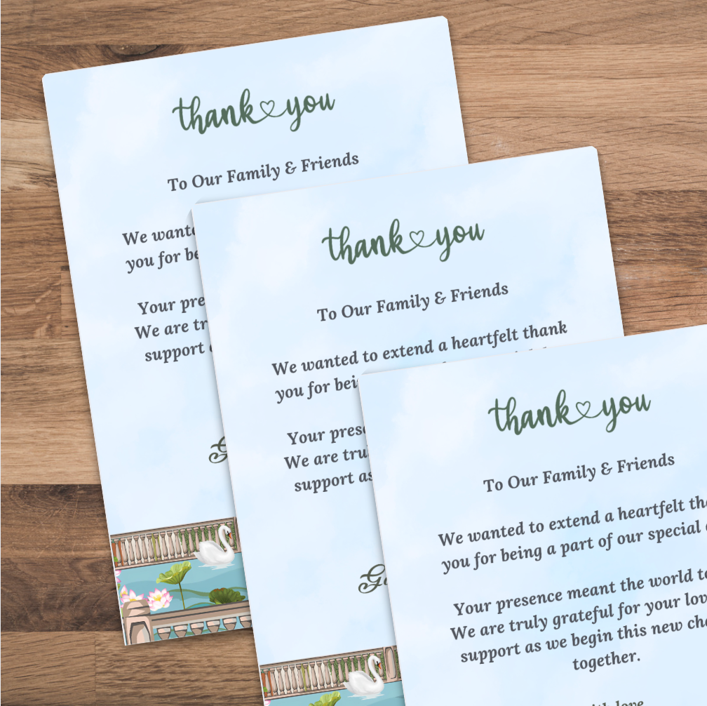 Blue Pichwai Theme Thank You Card