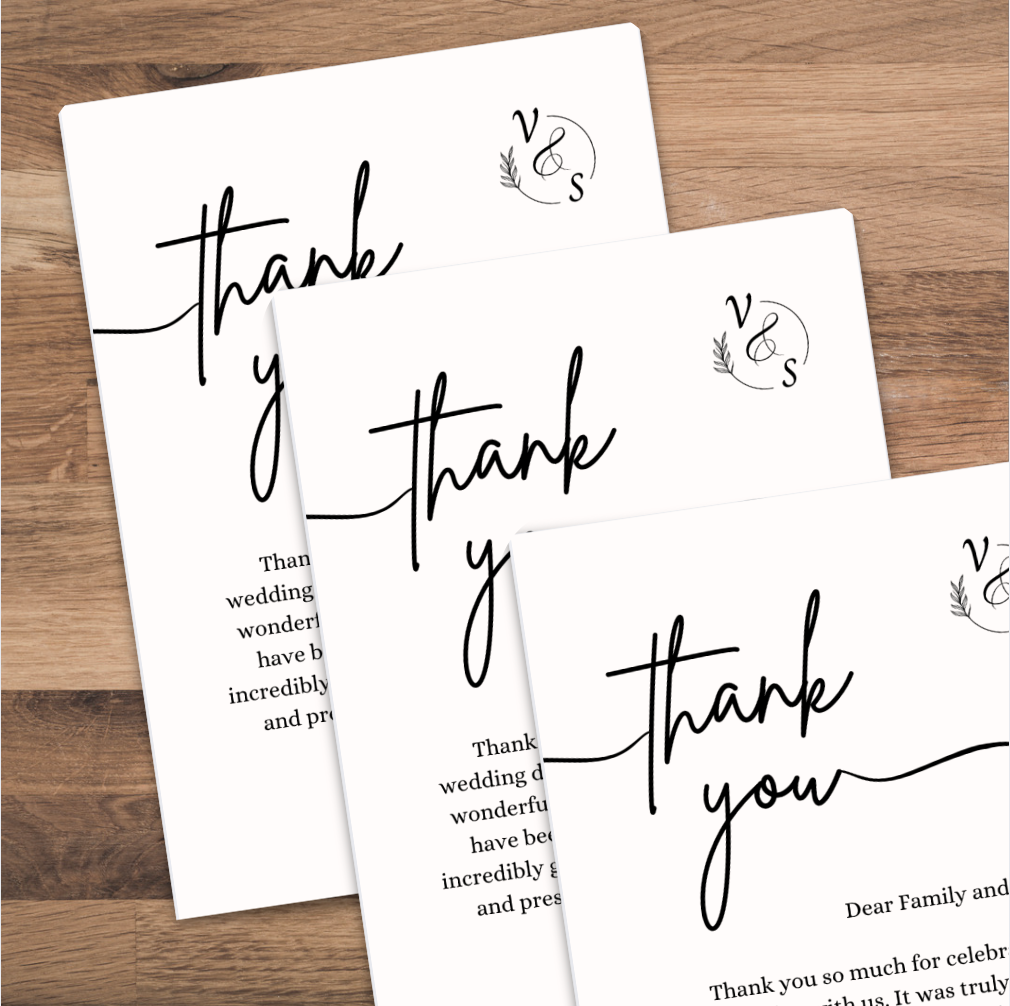 Aesthetic monotone Thank You Card
