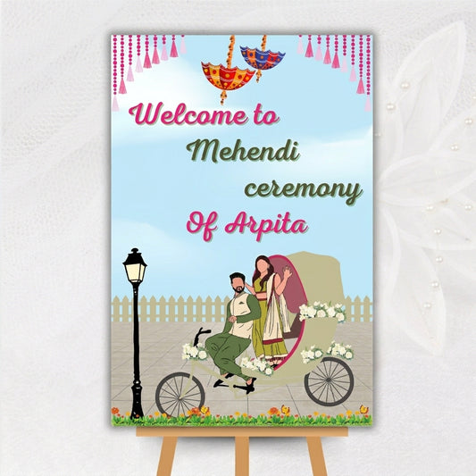 Elegant Mehendi Welcome Board