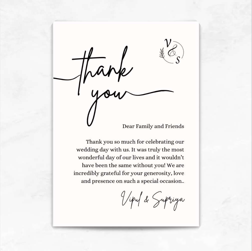Aesthetic monotone Thank You  Card