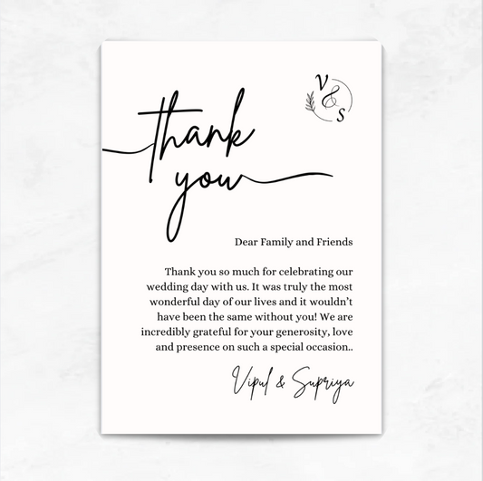 Aesthetic monotone Thank You  Card
