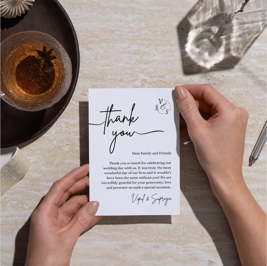 Aesthetic monotone Thank You  Card