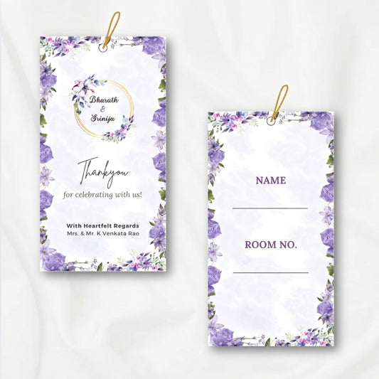 Elegant Purple Wedding Luggage Tag