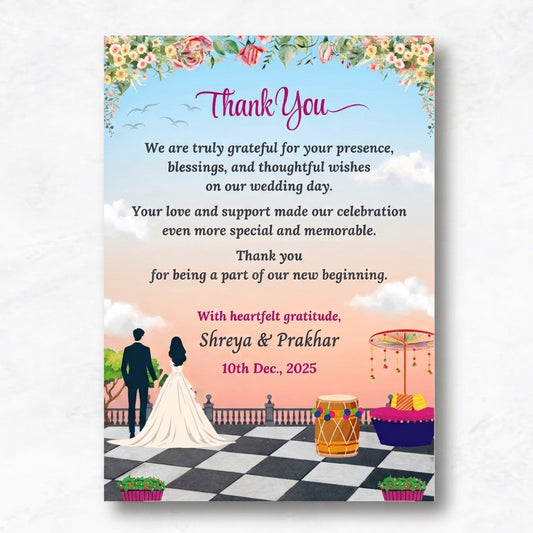 Elegant Royal Blue Thank You Card