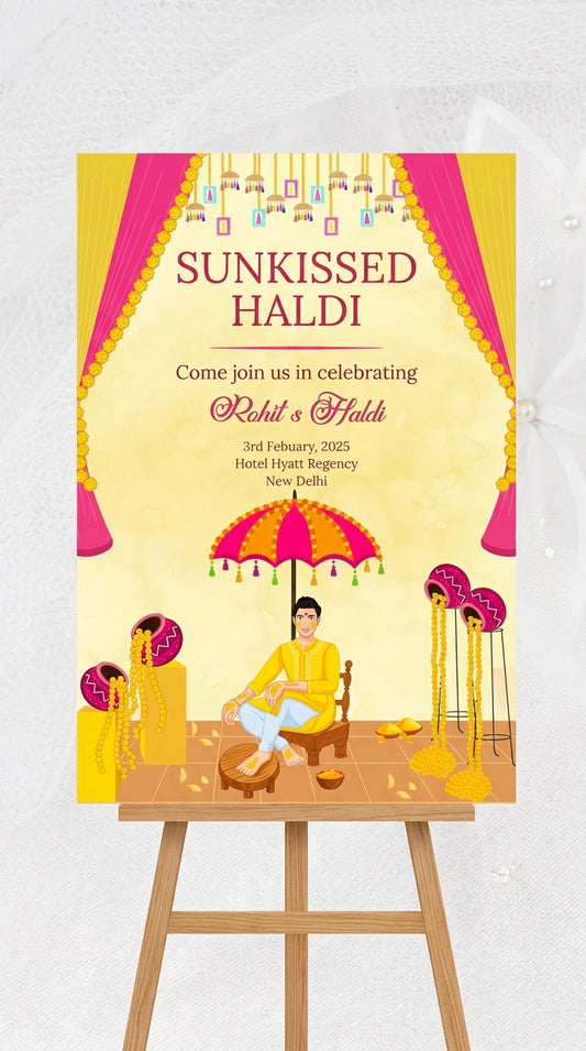 Sunkissed Haldi Customised Welcome Board